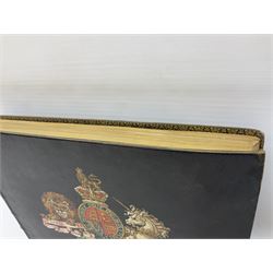 Balaschoff & Herbillon: L'Armee Allemande Sous L'Empereur Guillaume II. 1890 Paris. Forty-five laid-in chromolithograph plates together with numerous text illustrations. Oblong folio. Full moroccan leather and gilt binding with painted English Royal Crest to front cover and a.e.g.