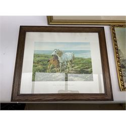 Framed oleograph of Venice, together with two prints, one of woodland landscape and 'Mother and Son' by H.WB.Davis, largest H69.5, L89.5cm