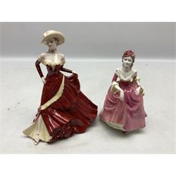 Ten Coalport figures, to include Language of Flowers, Marilyn, Token of Love,  I'll never forget you etc