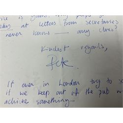 Pete Townshend 'The Who' - archive of correspondence with John Bycroft of Hull acknowledging receipt of various song lyrics sent by him to Townshend 1977 - 1982; comprising eighteen letters on varying letter heads including personalised; embossed; The Boathouse Ranelagh Drive Twickenham; No.2 The Embankment Twickenham; and Eel Pie Music; there are two undated manuscript letters signed Pete; and sixteen typed letters either signed Pete Townshend (3), Pete (4), Judi (Waring), Lin (Gibson) or Carla Rankine; together with The Story of Tommy by Richard Barnes and Pete Townshend and two other books on The Who.