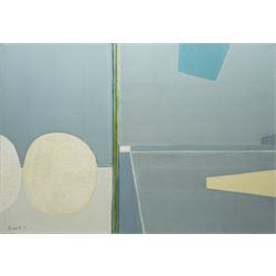 Druie Bowett (British 1924-1998): 'White Sate', oil on canvas signed and dated '82, titled...