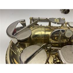 Czechoslovakian Boosey & Hawkes Powertone alto saxophone, serial no.125362; in fitted carrying case with crook