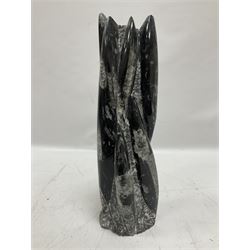 Orthoceras fossil tower, age: Devonian period, location: Morocco, H33cm