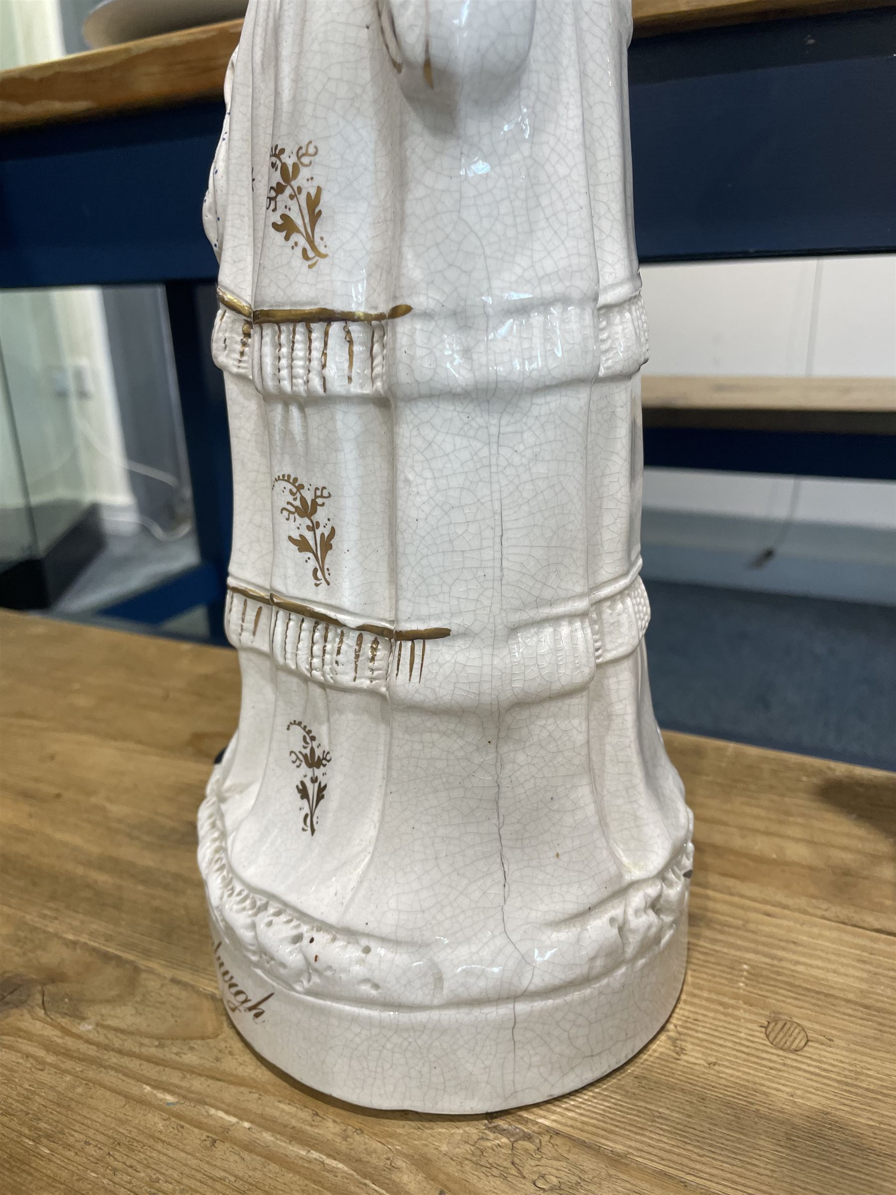 Pair of large Victorian Staffordshire figures modelled as the Duke and Duchess of Edinburgh, H45cm (2)