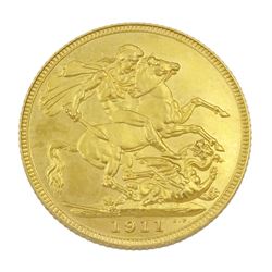 King George V 1911 gold full sovereign coin