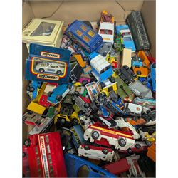 Collection of playworn diecast model vehicles, including Corgi, together with vintage Enid Blyton and Roald Dahl books