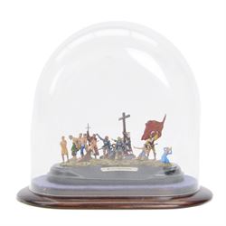 German Zinnfiguren hand-painted flat metal figures, arranged in a diorama 'Retribution', u...