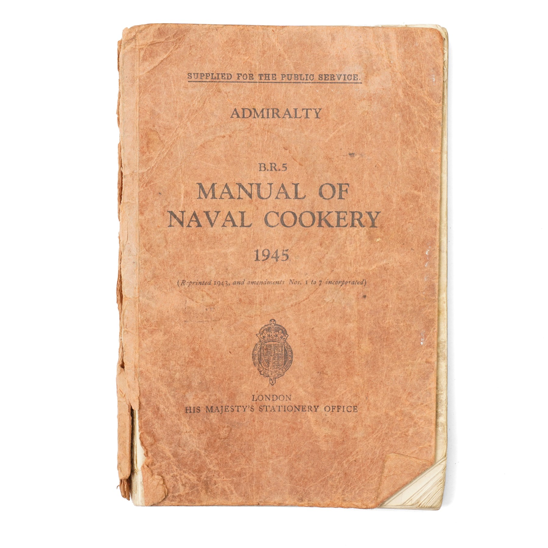 WWII photo album of Malta containing original photographs with annotations, including Battle ships, harbours, soldiers and buildings, together with Manual of Naval Cookery 1945 Naval book