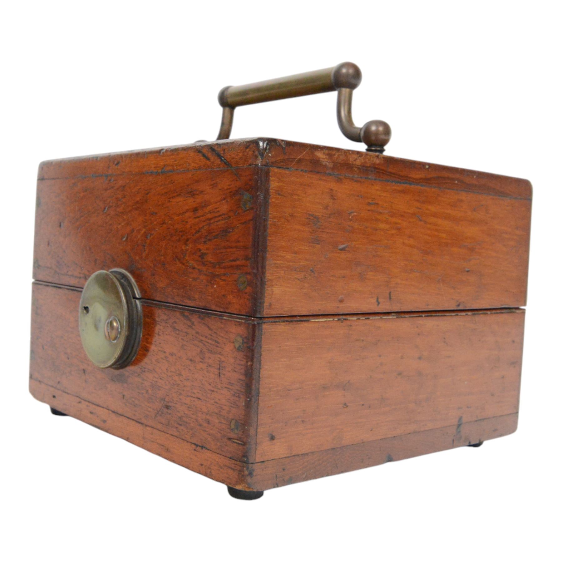 Early 20th century Telegraph Works Line Testing Set, no. 737, stamped Telegraph Works Silvertown London, with brass terminals and a galvanometer in mahogany case