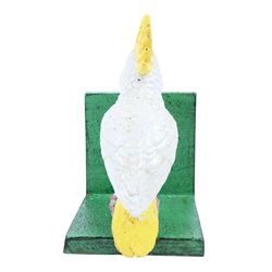  Pair of cast Iron book ends with Cockatoo mounts, H17cm