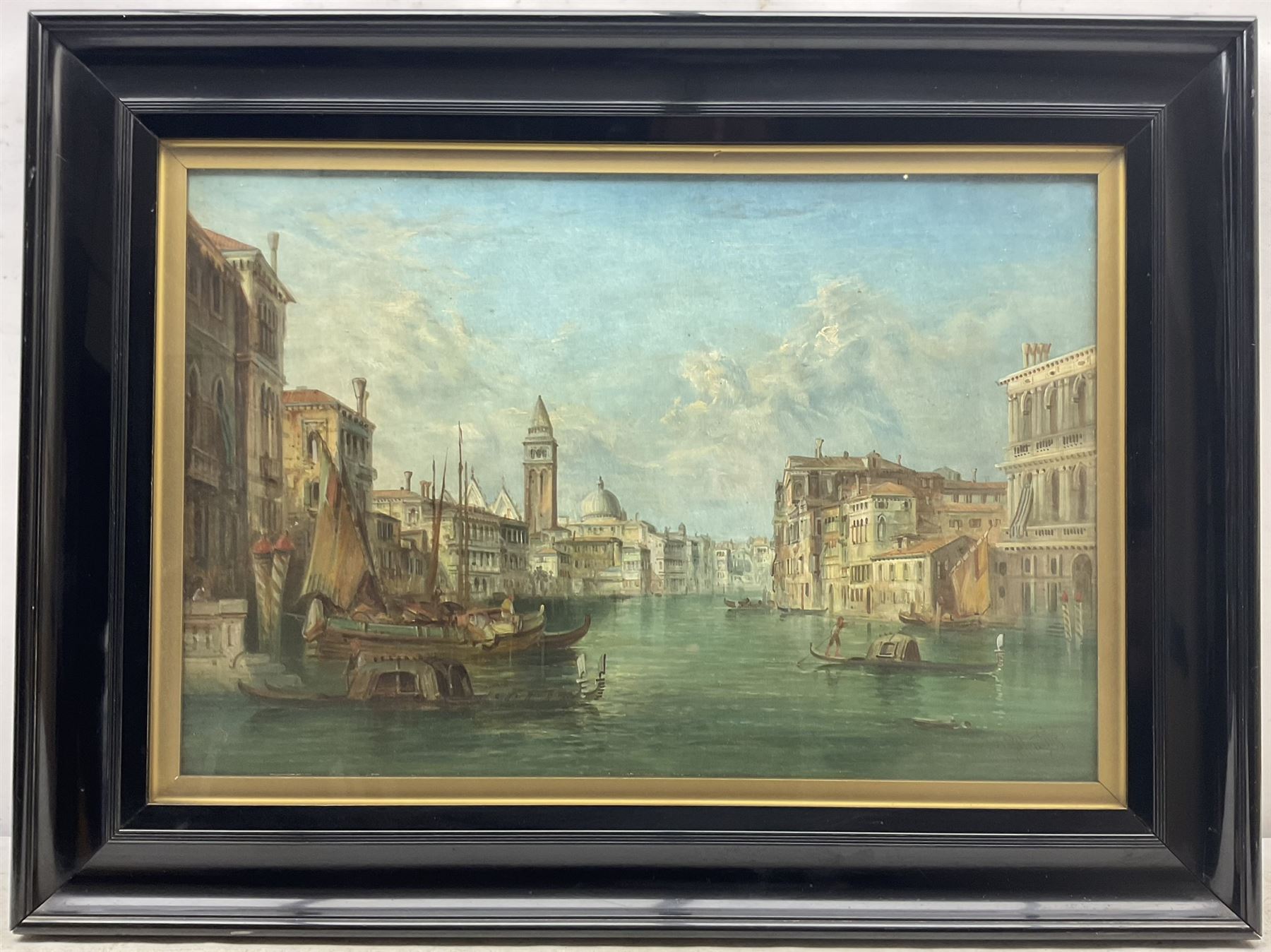 Alfred Pollentine (British 1836-1890): 'The Grand Canal' and 'Santa Maria della Salute' Venice, pair oils on canvas signed, titled verso 40cm x 60cm (2)