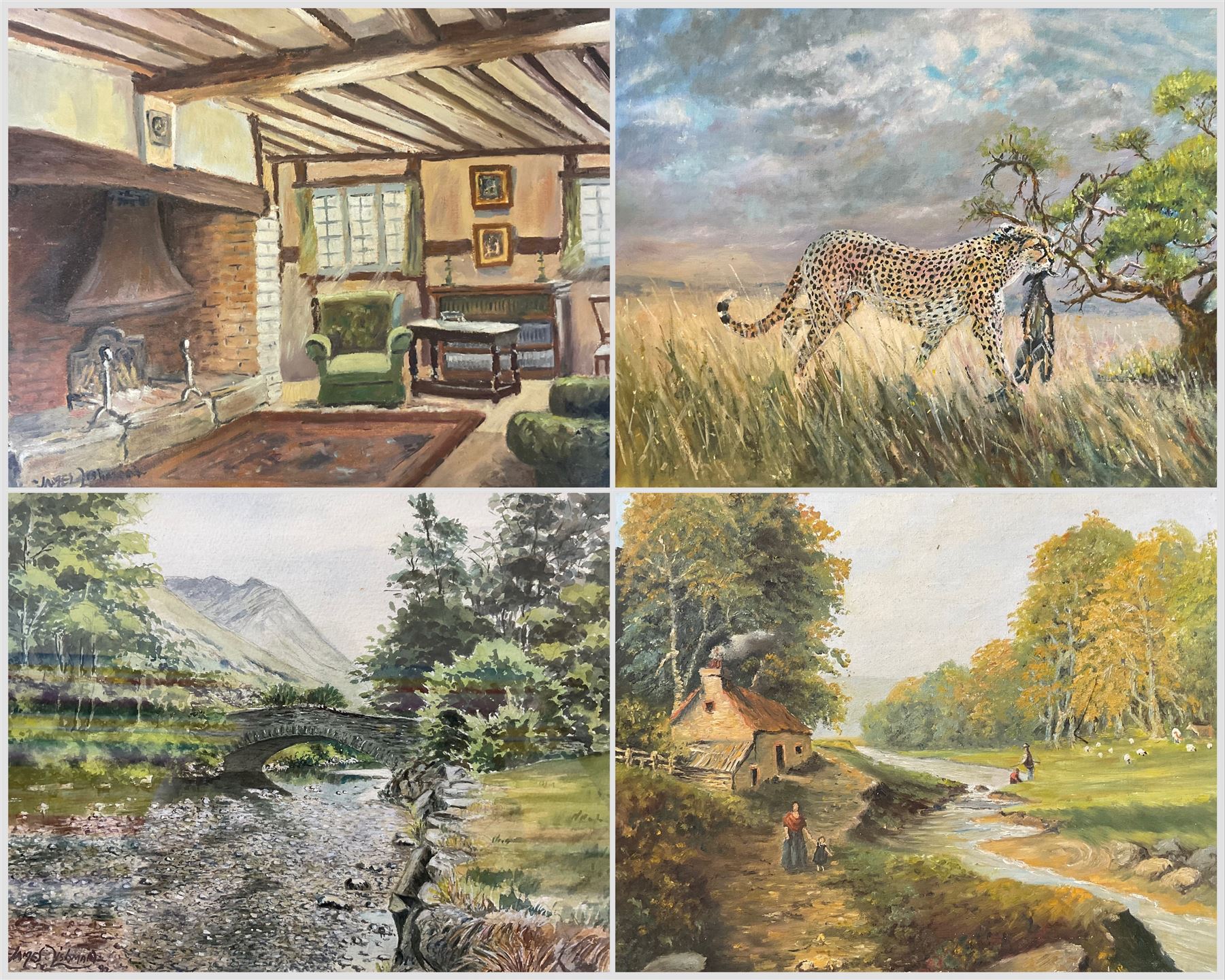 Collection of James Lishman (British 1931-2024) watercolours and oils to include views of Rievaulx Abbey etc mostly unframed in one box (approx. 20)