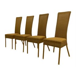Lloyd Loom - set eight high back dining chairs in gold finish 