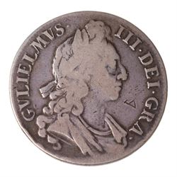 William III 1696 silver one crown coin