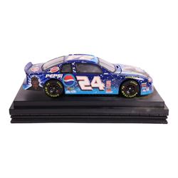 Five Jeff Gordon #24 NASCAR diecast stock car models all with Star Wars Episode I / Pepsi Racing livery, in various scales, including a boxed 1999 limited edition release Action Pedal example and four Revell examples, three with acrylic display cases, together with two Pepsi limited edition Star Wars R2-D2 clocks and two C-3PO electronic heads