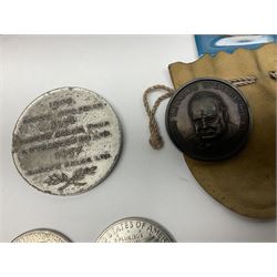 United States of America 1922 peace dollar, 1971 dollar coin, various commemorative crowns, commemorative medallions etc