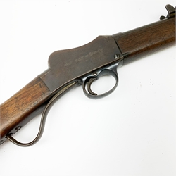 Early 20th century BSA .310 Cadet rifle, the Martini action marked with a kangaroo and 'Commonwealth of Australia', serial no.2947, the walnut stock impressed 7/09 C.M.F. over S.A 1801, 62cm barrel with hinged foresight L103cm overall