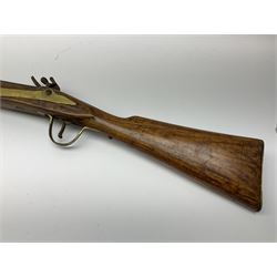19th century flintlock musket for restoration or display, the mahogany full stock with brass mounts and under barrel ramrod L166.5cm
