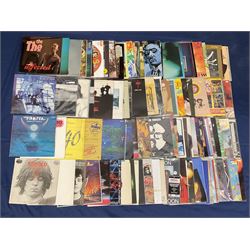Quantity of vinyl records including Steely Dan 'countdown to ecstasy', 'aja', 'Katy Lied', 'Gaucho', 'sun mountain', Ultravox 'Monument The Soundtrack', UB40 'Present Arms' and other music, approximately 100, in one box