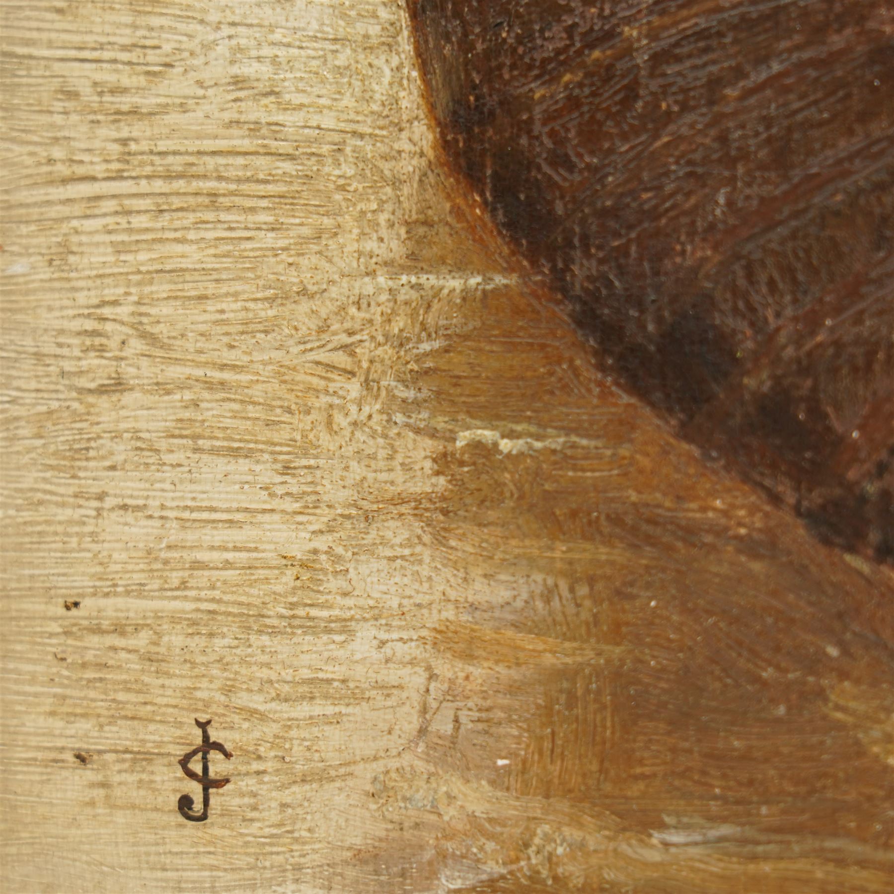 Attrib. James Charles (British 1851-1906): The Thames Gondolier, oil on mahogany panel signed with monogram JC 26cm x 20cm (unframed)