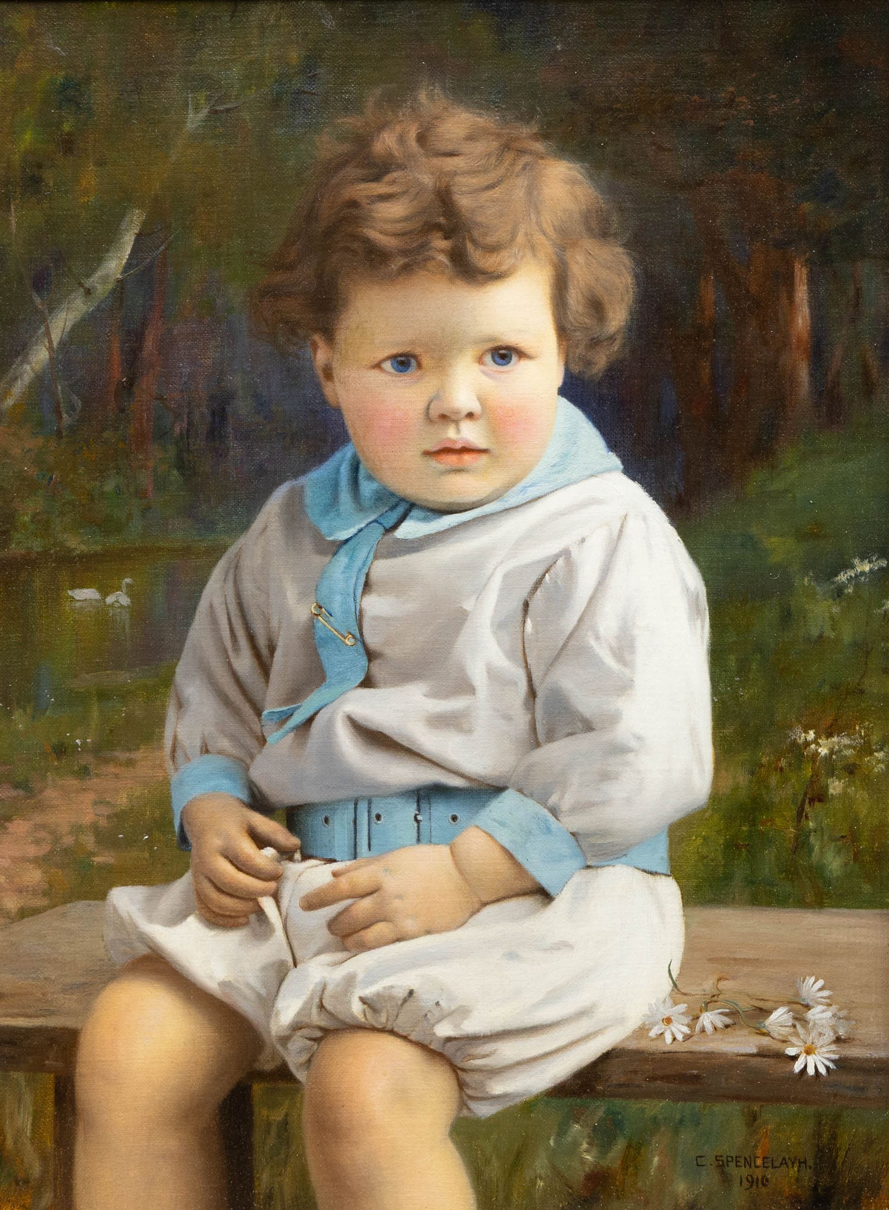 Charles Spencelayh (British 1865-1958): Portrait of 'Rudolph', oil on canvas signed and dated 1910, 40cm x 30cm 
Provenance: private collection; with Christie's London 10th June 2003 Lot 95