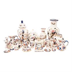 Collection of Mason ‘Mandalay’ pattern ceramics, to include vase and cover, two clocks, ca...
