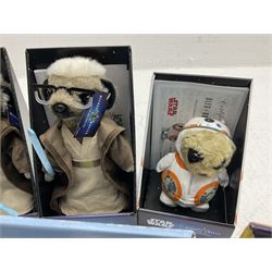 Eight limited edition Compare The Meerkat stuffed meerkats, to include Frozen, Beauty and the Beast and Star Wars