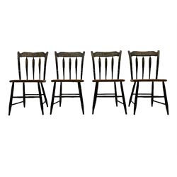 Set of four Hitchcock chairs, ebonised a