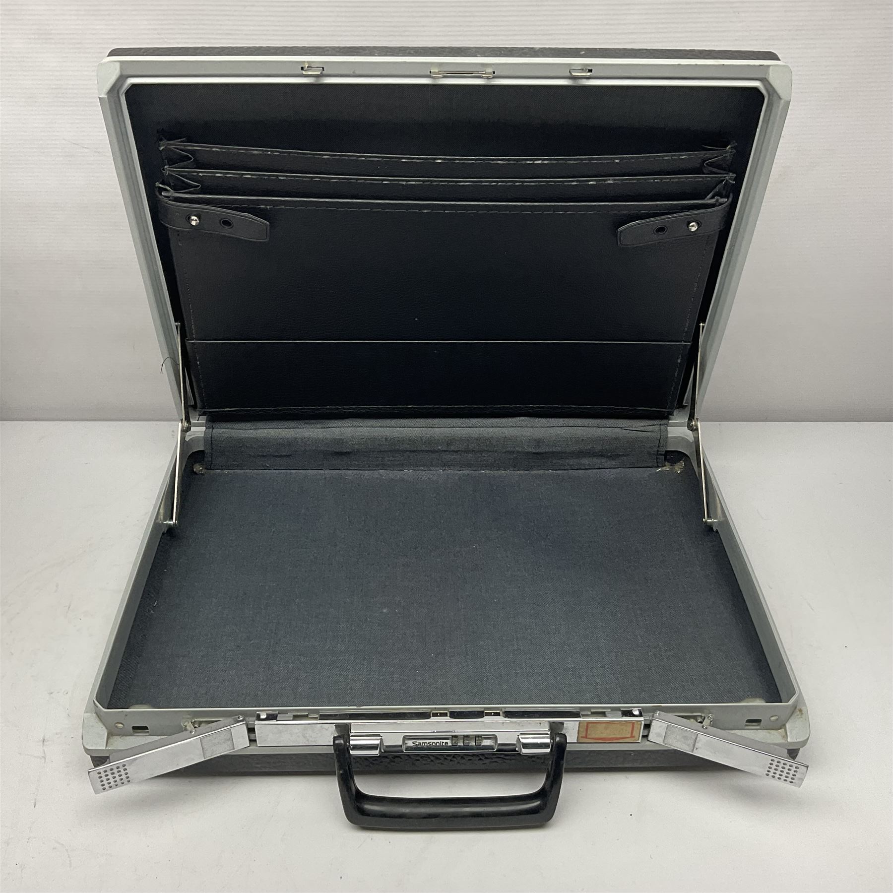 Vintage globetrotter suitcase, together with hard-shell brief case