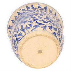Graduating pair of jardinieres, decorated with peonies amongst foliage, largest H25cm, D32cm 