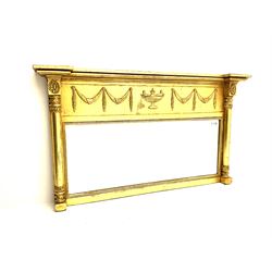 Regency style gilt overmantle mirror, Ad