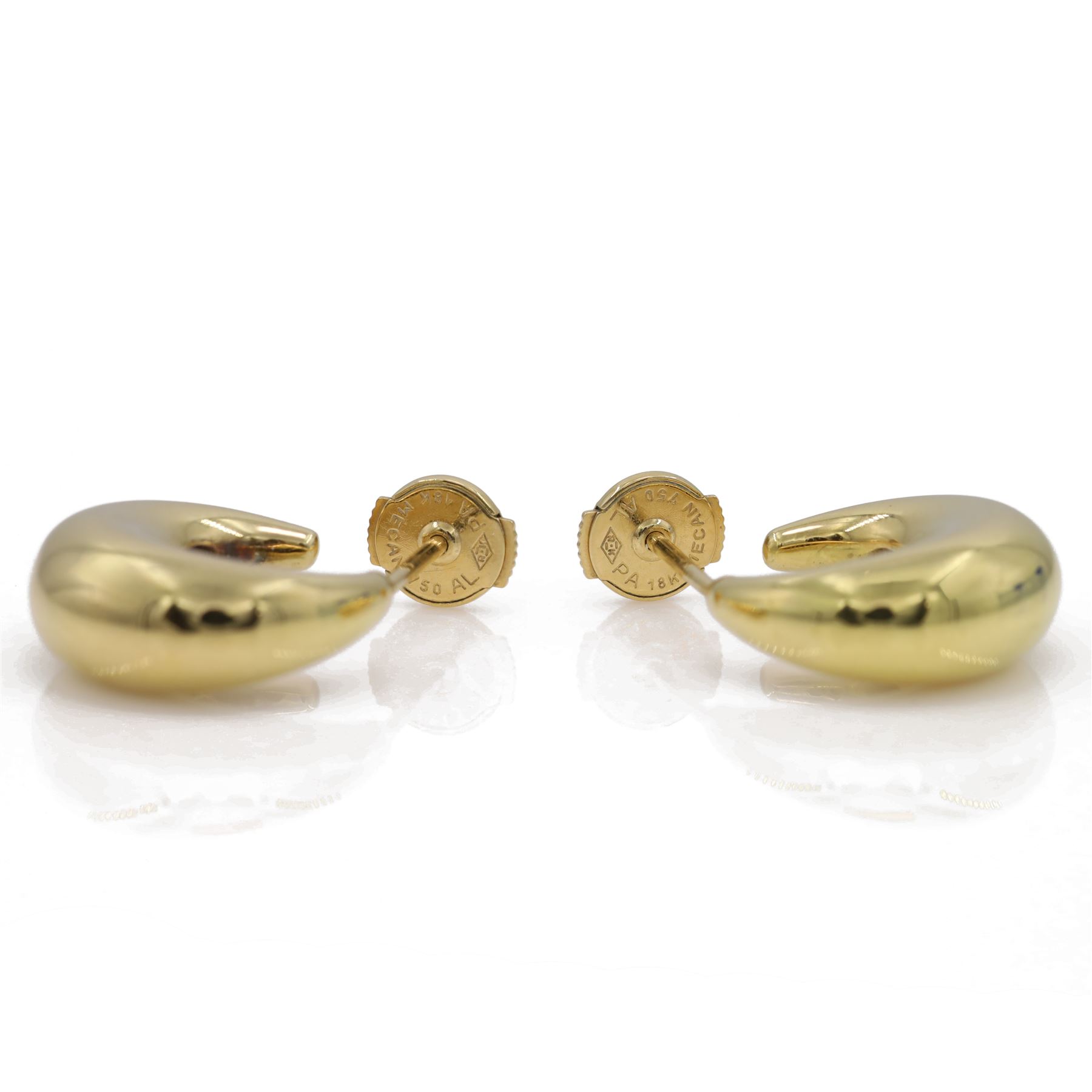 Georg Jensen pair of 18ct gold hoop earrings, stamped 750, boxed