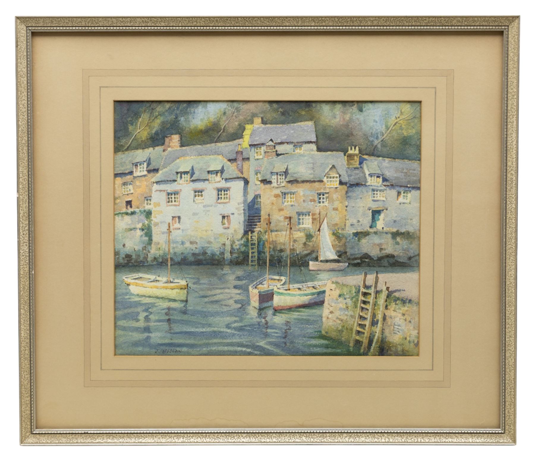 James Marshall Heseldin (British 1887-1969): Cornish Harbour, watercolour signed 21cm x 25cm