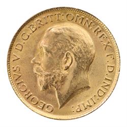 King George V 1912 gold full sovereign coin