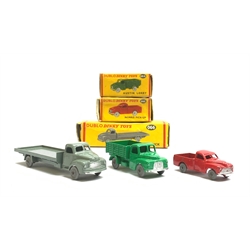 Dublo Dinky - Austin Lorry No.064, Morris Pick-Up No.065 and Bedford Flat Truck No.066, all boxed (3)