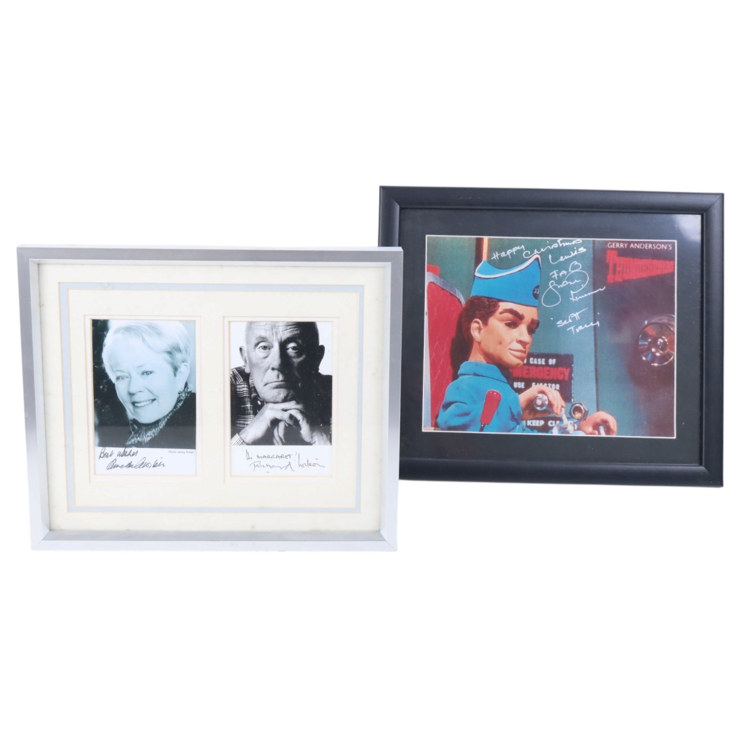 Signed TV photographs, including Young Ones montage, Fawlty Towers, New Avengers, Tom Baker, Shane Rimmer (Scott Tracy), One Foot in the Grave, etc, all framed