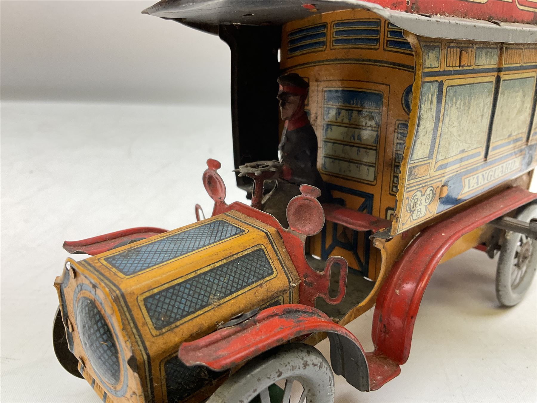 R & B Co lithographed tin-plate mechanical Omnibus, marked Vanguard 200 on the side 