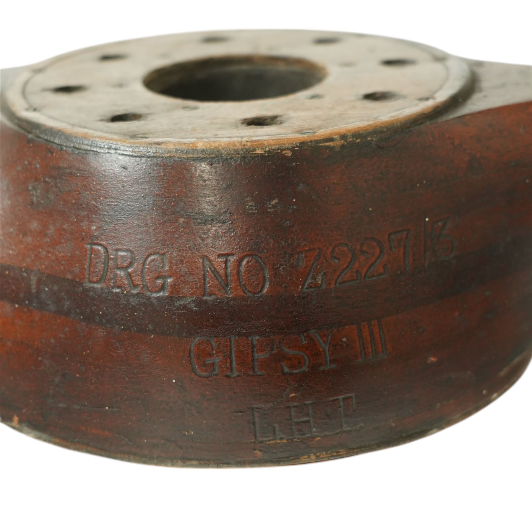  WWII aircraft wooden aircraft propellor with aluminium blade edges, possibly from a De Havilland Gipsy, propellor stamped 