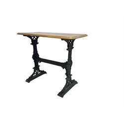 'Sheffield Bar Fitters' Caskell & Chambers Ltd. - walnut and cast iron table 