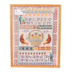 19th century and later samples, including alphabet march 1880, all framed   