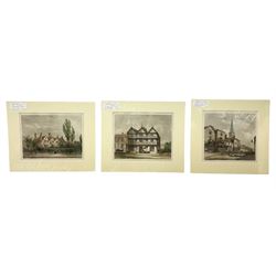 Wakefield. Kilby (Rev. T.), Twelve plates from 'Views in Wakefield' printed by W. Monkhouse, York, for the author, 1853, twelve (of fifteen) hand coloured lithographs, unframed, largest 43cm x 34cm (12)