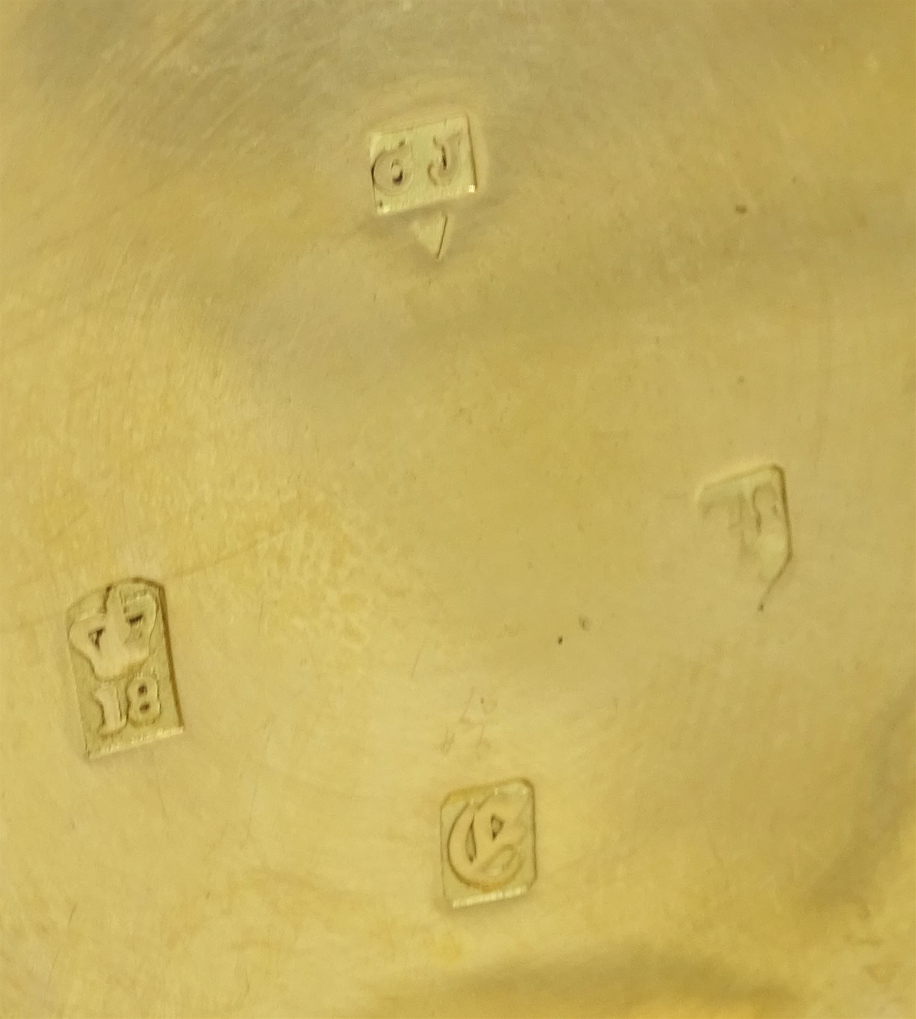 Victorian 18ct gold open face English lever fusee pocket watch by Frisch & Schierwater, Liverpool, No. 14789, cream dial with Roman numerals and outer Arabic minute ring, the back case with engraved decoration depicting a village scene, case by Christopher Jones, Chester 1843, on gold chain with silver vesta case by A & J Zimmerman Ltd