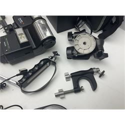 Yukon rubber armoured compact variable power spotting scope (boxed), together with Bresser 10x50 binoculars, Bushnell Excursion 10x42 binoculars, camera equipment etc  