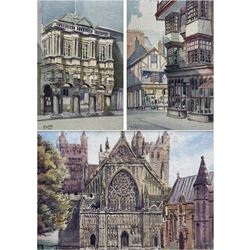 Karl Salsbury Wood (British 1888-1958): Exeter Scenes, set three watercolours signed, two dated 1945, 23cm x 16cm (3) (unframed)