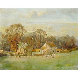 Stanley Royle (British 1888-1961): 'Feeding Time - Rivelin Sheffield', oil on canvas unsig...