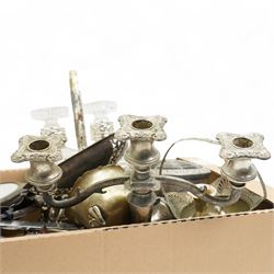 Plated tea set, cutlery and other items