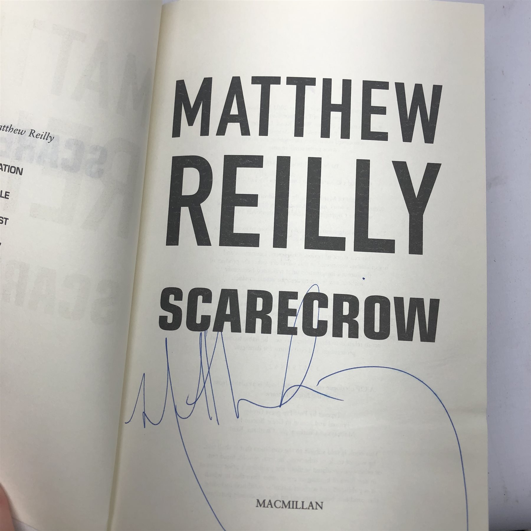  Signed first editions comprising Lee Child: One Shot, Persuader & Past Tense Daniel Cole: Ragdoll Joanne Harris: The Lollipop Shoes Matthew Reilly: Scarecrow (hardbacks) and Kate Ellis: The Marriage Hearse (paperback) (7)   
