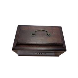 19th century mahogany tea caddy, H14cm