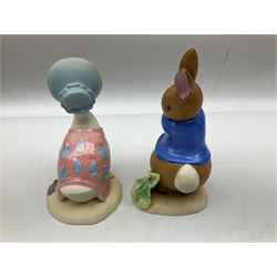 Two Border Fine Arts Peter Rabbits and Friends figures, comprising Peter Rabbit Love Radishes A2654 and Jemima Puddle-duck A2452