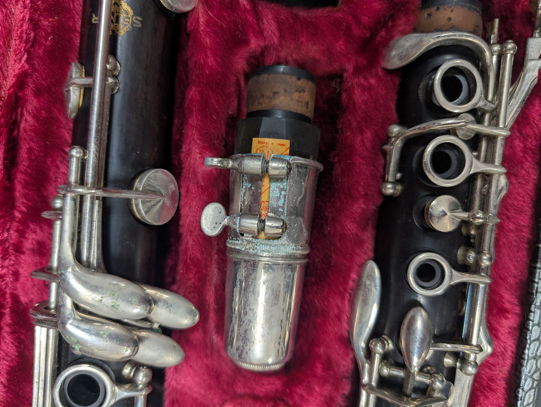 Carlo Ricordo bowl back mandolin, Selmer clarinet and a Boosey & Hawkes clarinet, all cased